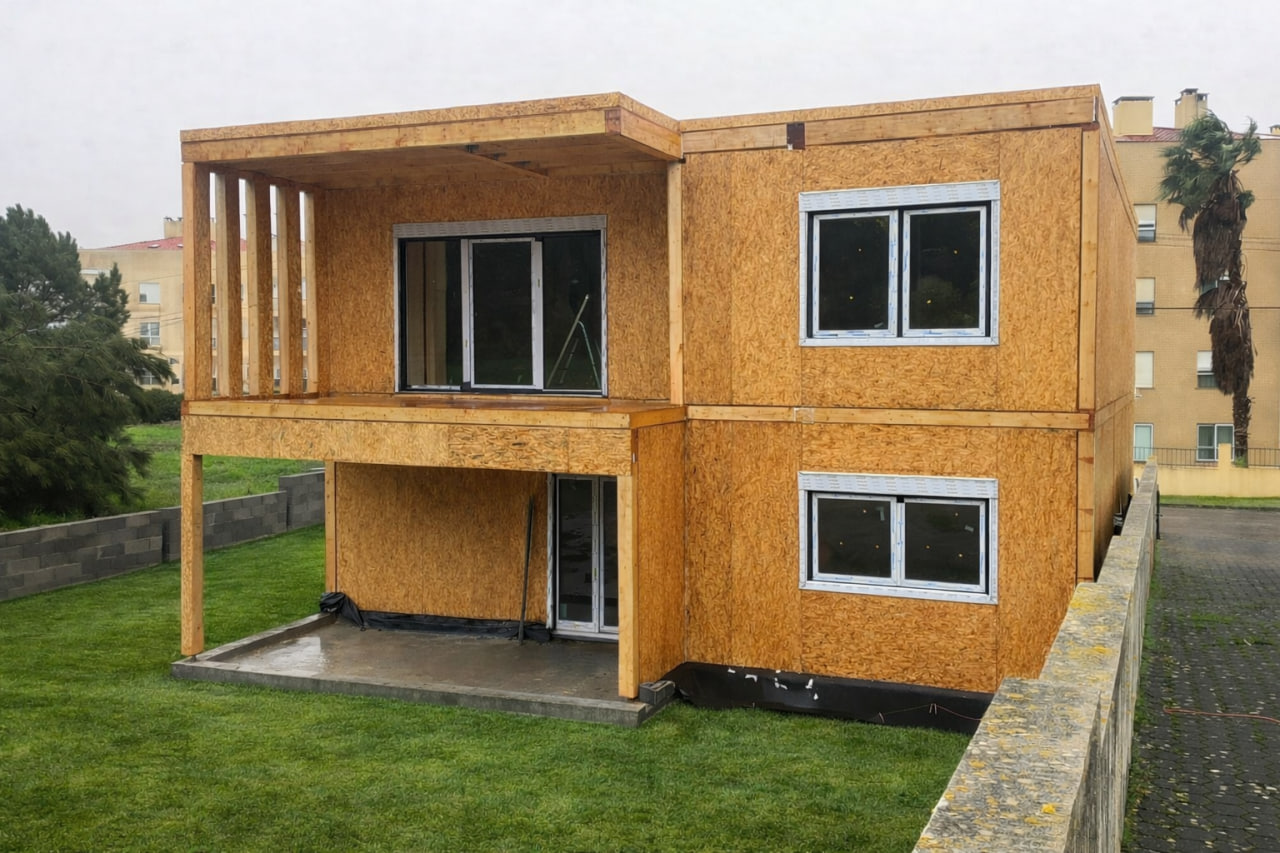 Casa pré-fabricada em Figueira da Foz, Portugal - vista exterior da casa concluída